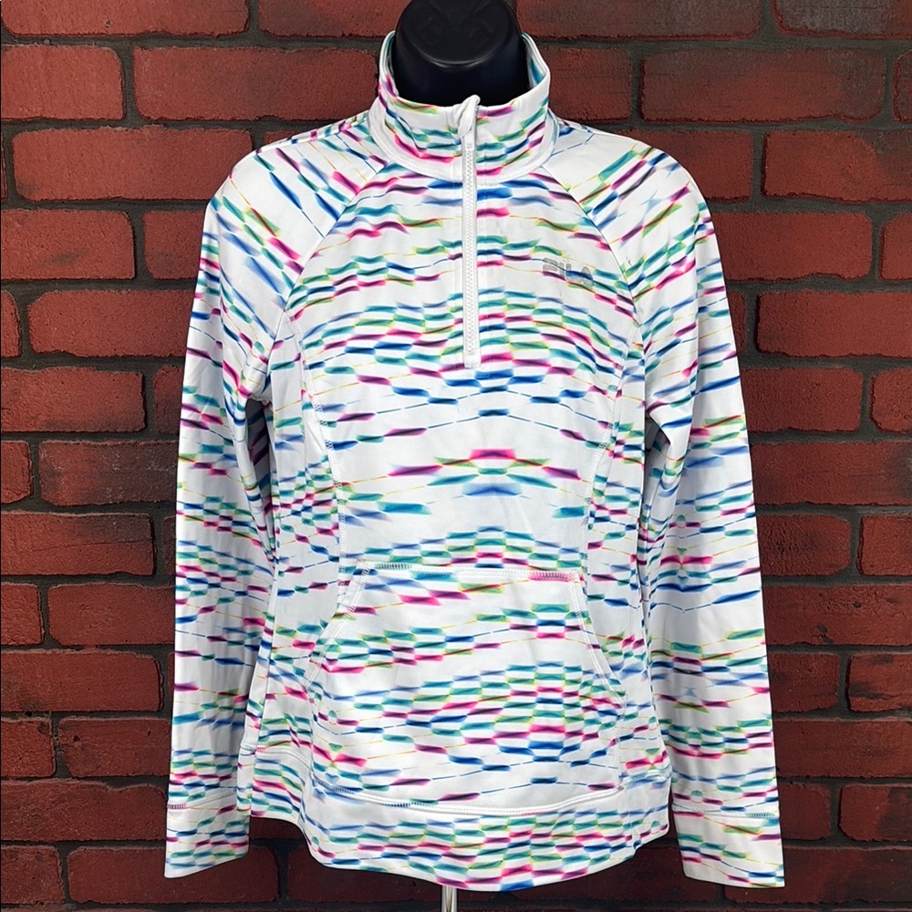 Fila Quarter Zip‎ Womens Small Geometric Activewear